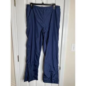 Vintage Lady Foot Locker Lined Track Pants Size Large Blue Nylon Zip Legs NWT